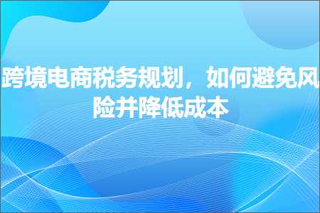 跨境电商知识:跨境电商税务规划，如何避免风险并降低成本+